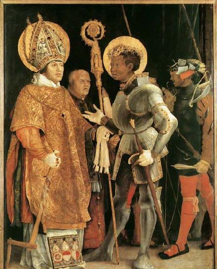 Matthias  Grunewald Meeting of St Erasm and St Maurice France oil painting art